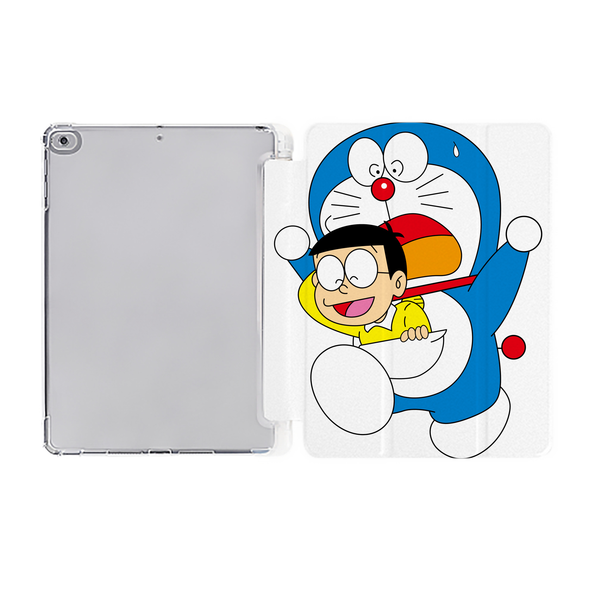 （画像用） ドラえもん Doraemon IPad ケース ペン収納付き 三つ折りスタンド PUレザー×シリコン 対応機種9.5/10.5/10.9インチ